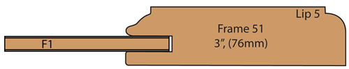 Cross section of lindholm kitchen cabinet door